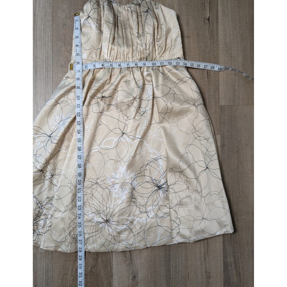 NWT The Limited Strapless Dress Size 4 Satin Beige Floral Short Wedding Cocktail - Picture 12 of 13